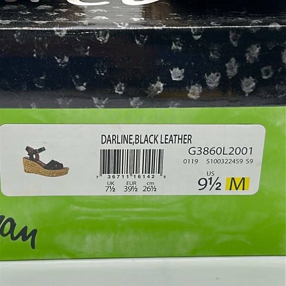 2472- Sam Edelman Darline Wedge Sandals Black Leather Size 9.5 M NWT - Picture 12 of 12